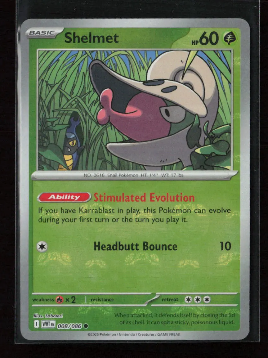 Shelmet (Master Ball Pattern) Common Sv: White Flare 008/086 Nm 1