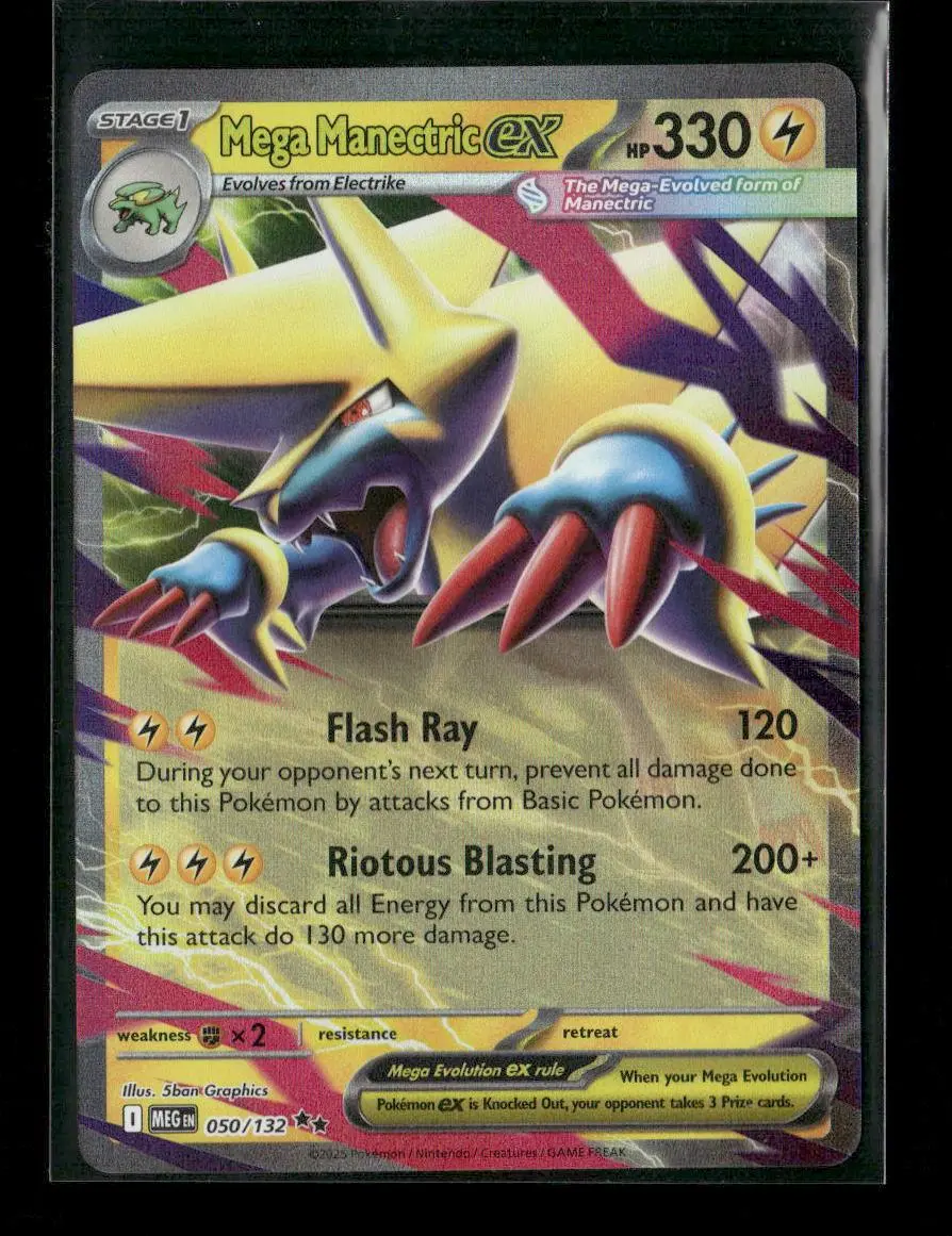Mega Manectric Ex - Double Rare Me01: Mega Evolution 050/132 Nm 1