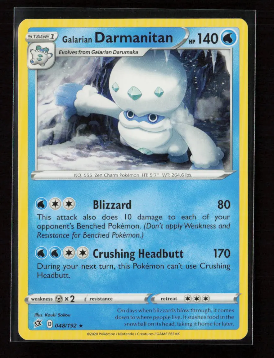 Galarian Darmanitan Rare Swsh02: Rebel Clash 048/192 Lp 1