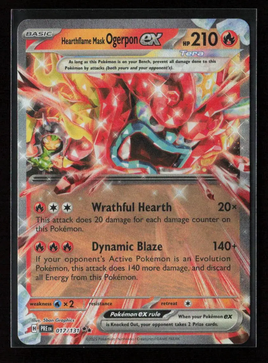 Hearthflame Mask Ogerpon Ex Double Rare Sv: Prismatic Evolutions 017/131 Nm 1