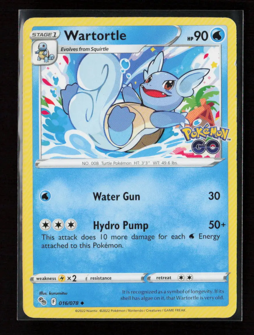Wartortle Uncommon Pokemon Go 016/078 Lp 1