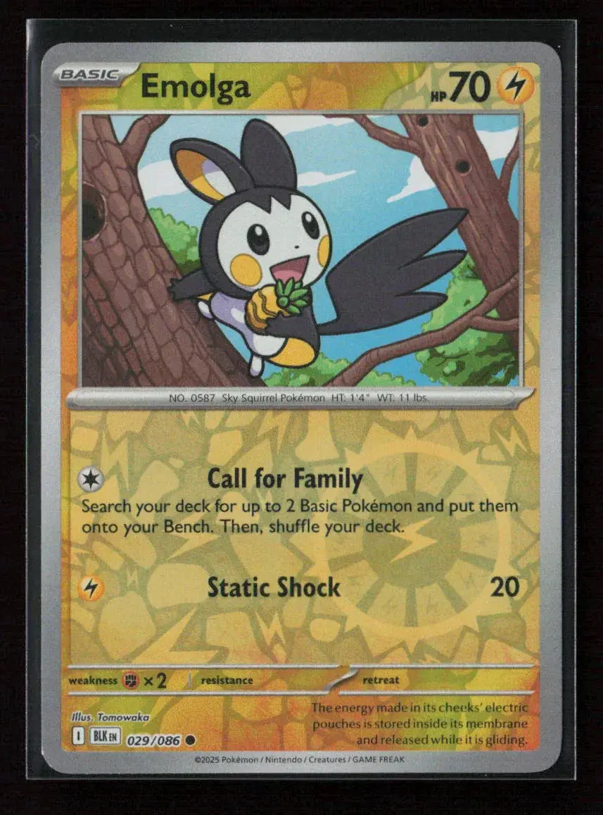 Emolga Common Sv: Black Bolt 029/086 Nm 1