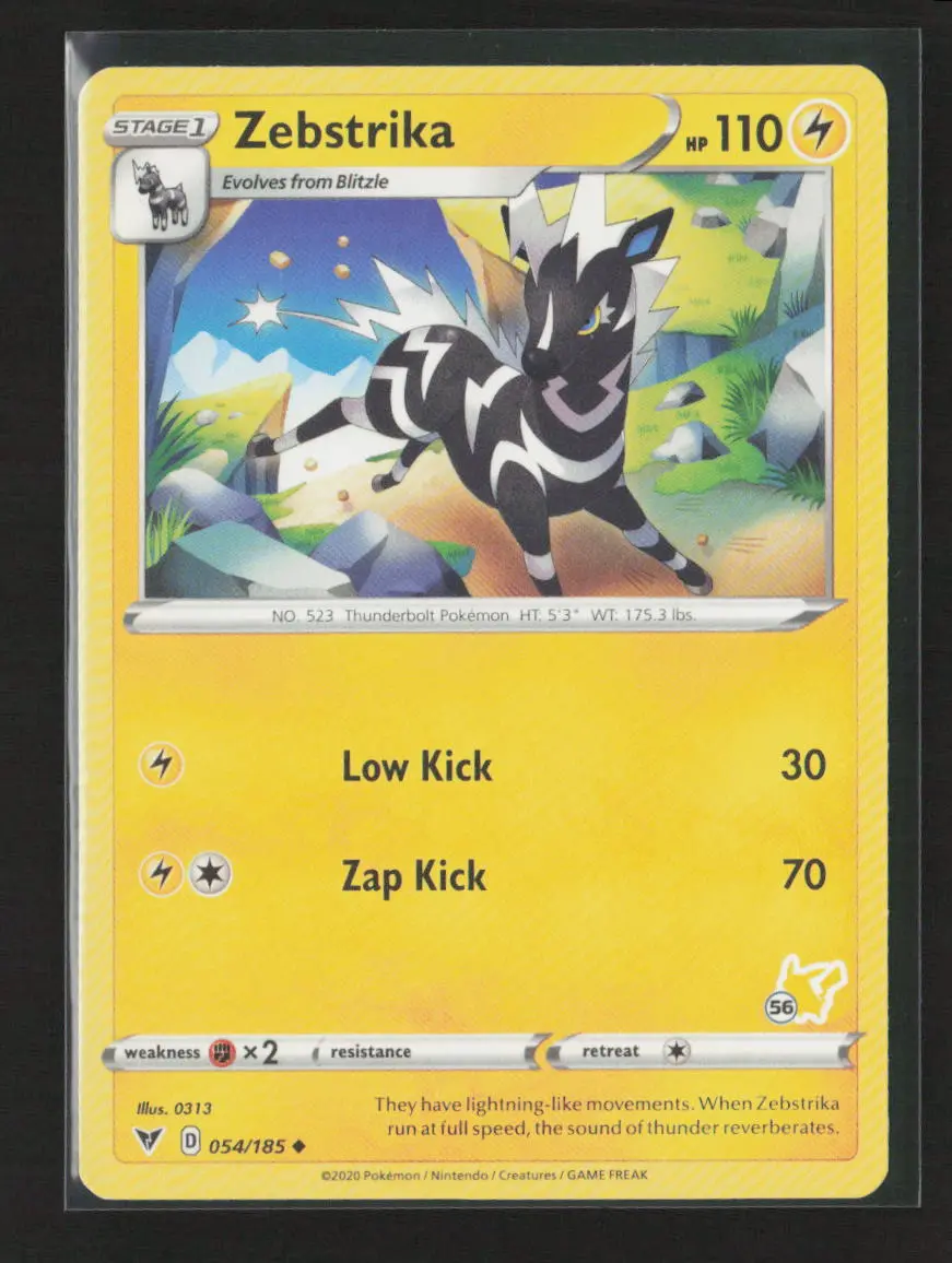 Zebstrika -  (#34 Pikachu Stamped) Promo Battle Academy 2022 054/185 Lp 1