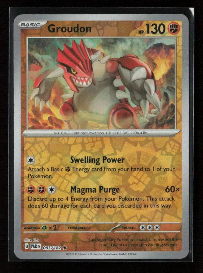 Groudon - Rare Sv04: Paradox Rift 093/182 Nm 1