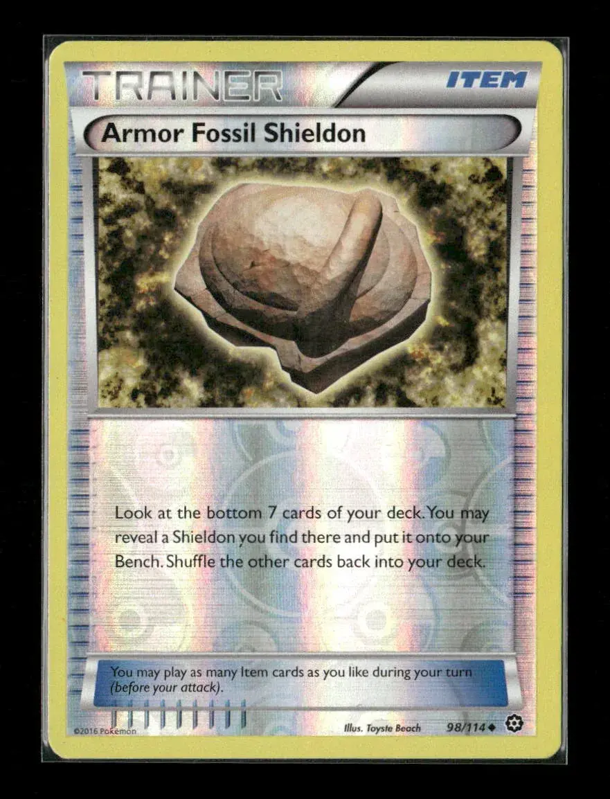 Armor Fossil Shieldon Uncommon Xy - Steam Siege 98/114 Lp 1