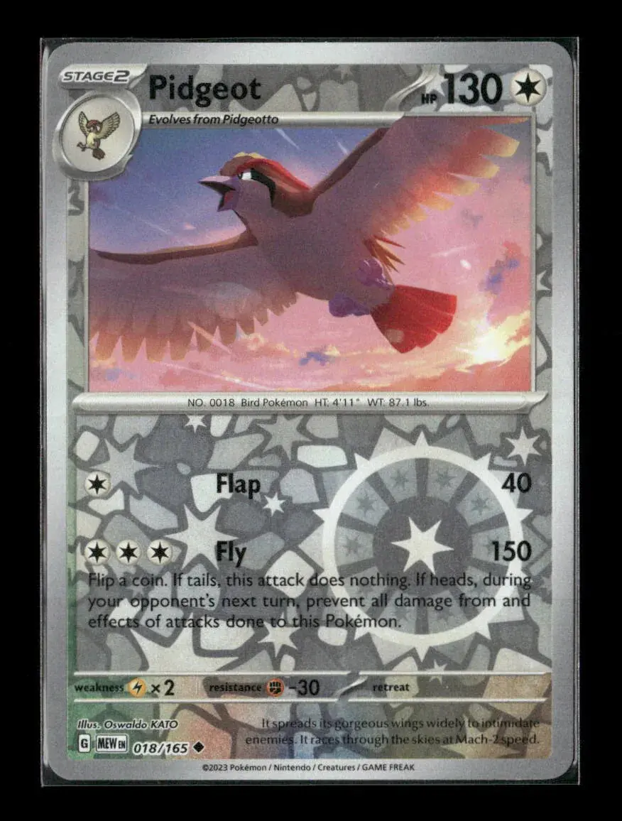 Pidgeot Uncommon Sv: Scarlet & Violet 151 018/165 Lp 1