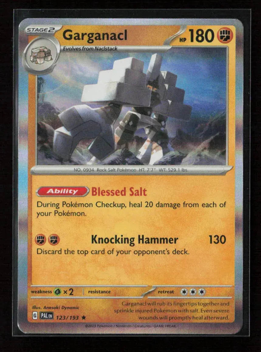 Garganacl Rare Sv02: Paldea Evolved 123/193 Nm 1