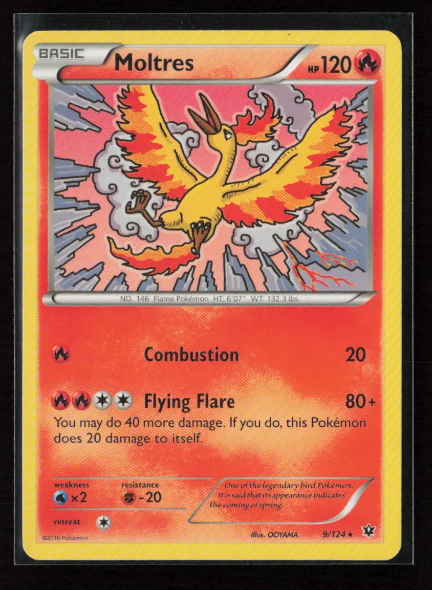 Moltres Rare Xy - Fates Collide 9/124 Lp 1