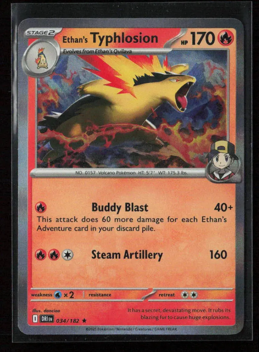 Ethan's Typhlosion Rare Sv10: Destined Rivals 034/182 Nm 1