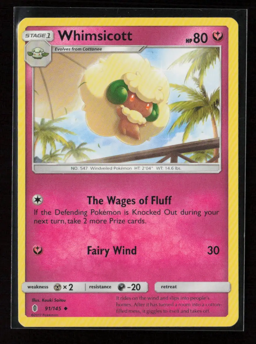 Whimsicott Uncommon Sm - Guardians Rising 91/145 Lp 1