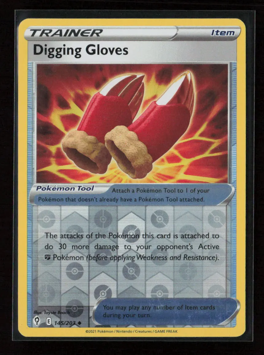 Digging Gloves Uncommon Swsh07: Evolving Skies 145/203 Nm 1