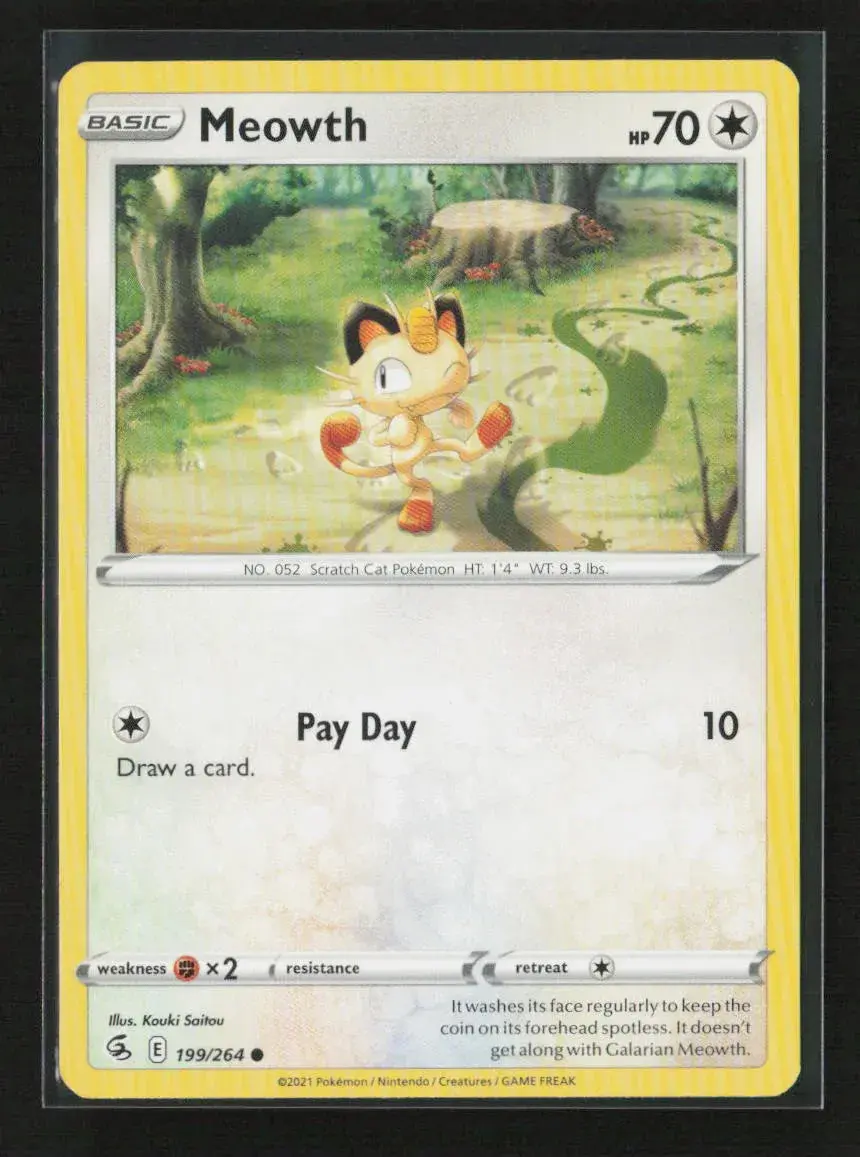 Meowth Common Swsh08: Fusion Strike 199/264 Nm 1