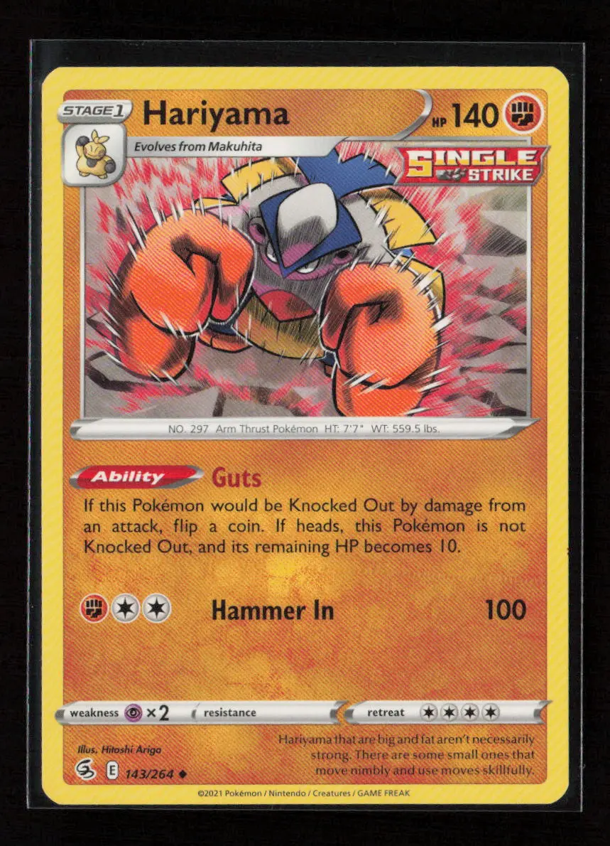 Hariyama Uncommon Swsh08: Fusion Strike 143/264 Lp 1