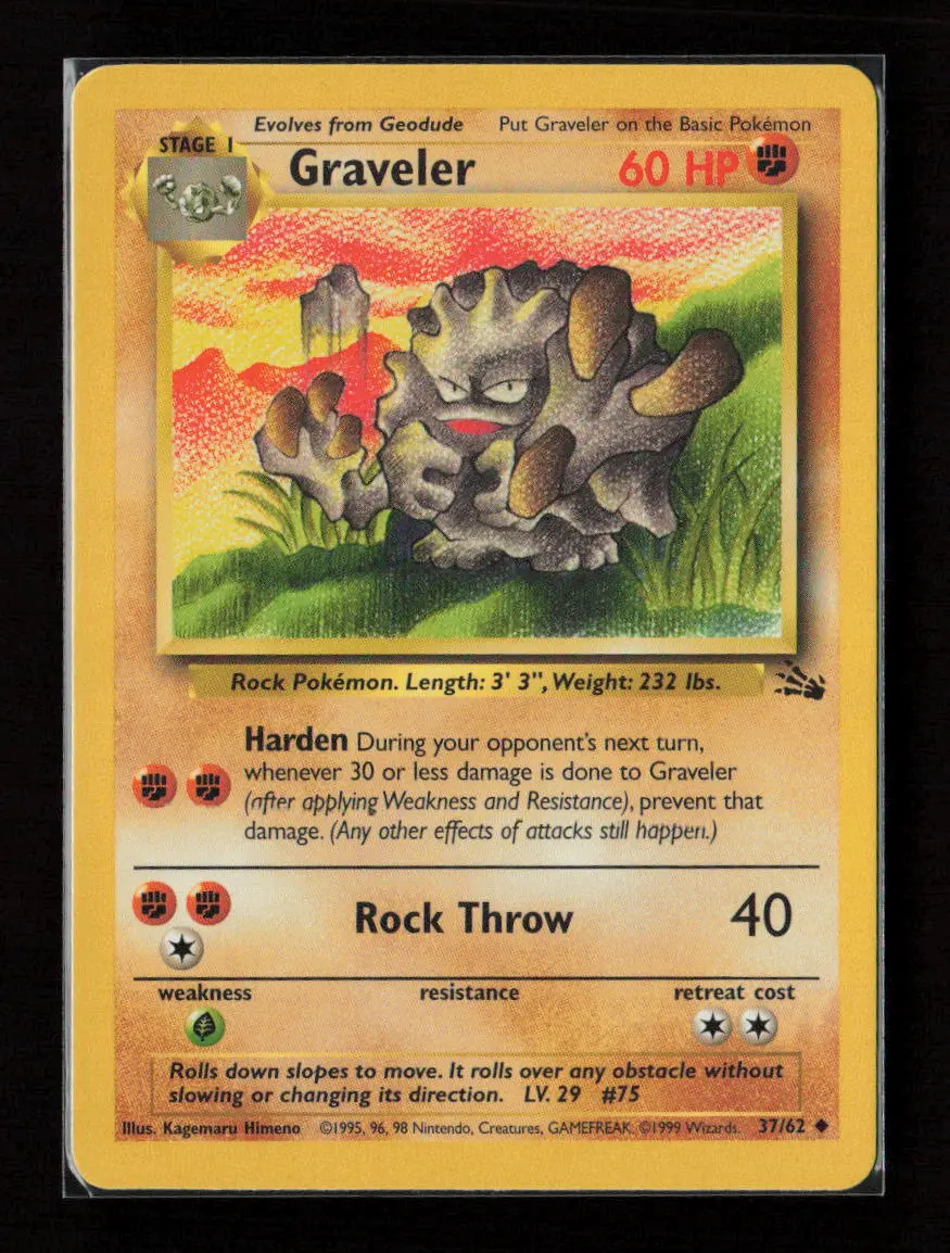 Graveler Uncommon Fossil 37/62 Lp 1