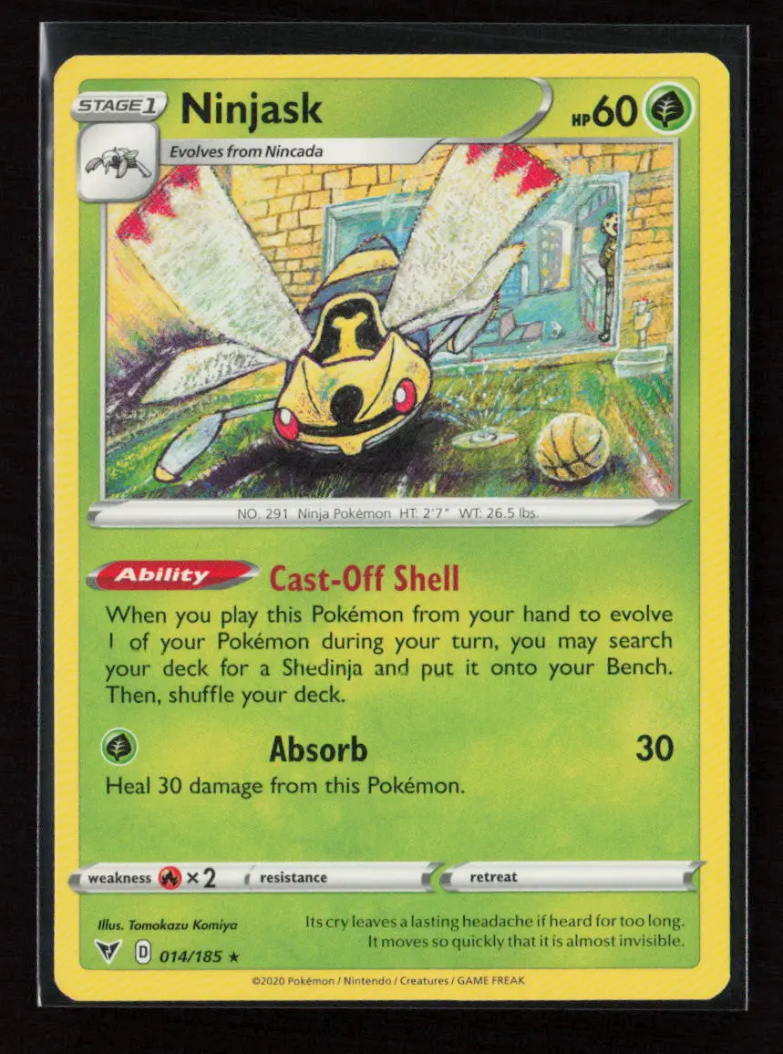Ninjask Rare Swsh04: Vivid Voltage 014/185 Lp 1