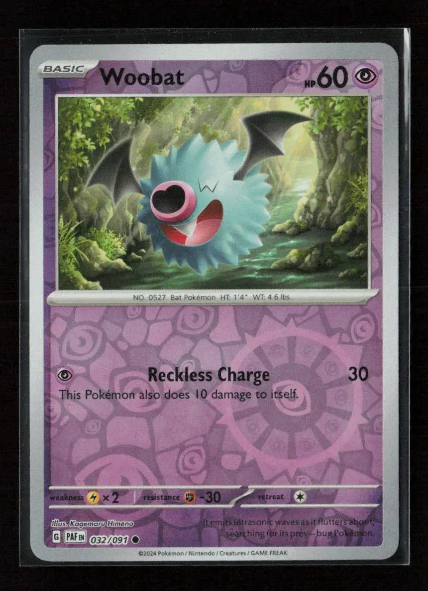 Woobat Common Sv: Paldean Fates 032/091 Nm 1