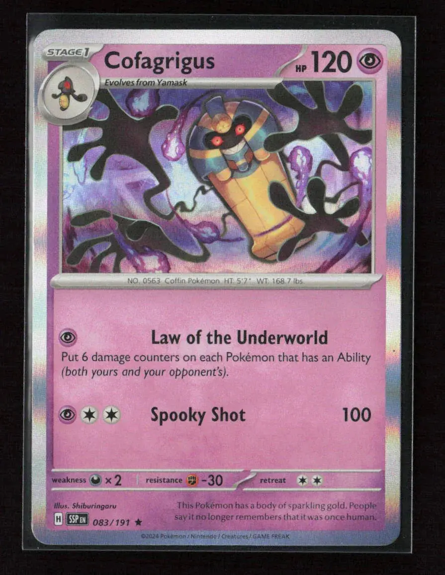 Cofagrigus Rare Sv08: Surging Sparks 083/191 Nm 1