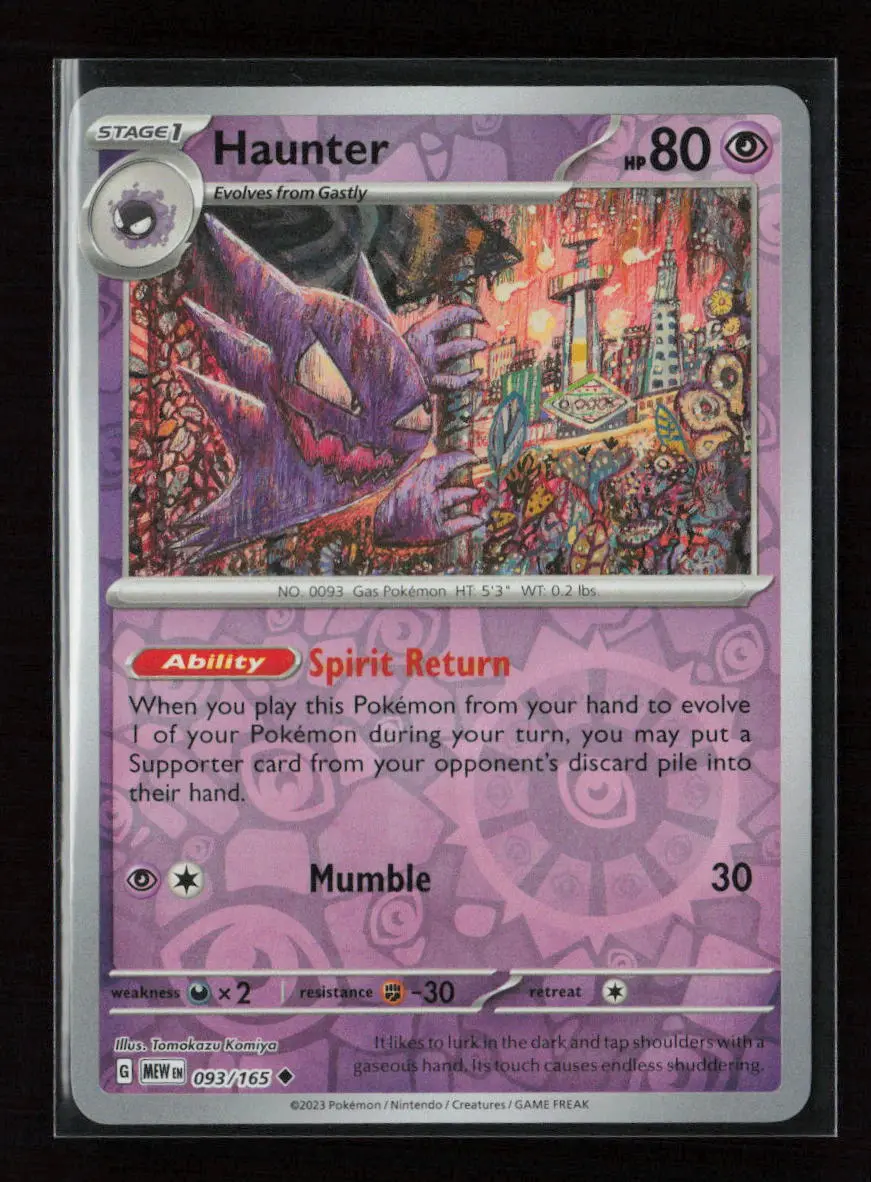 Haunter Uncommon Sv: Scarlet & Violet 151 093/165 Nm 1