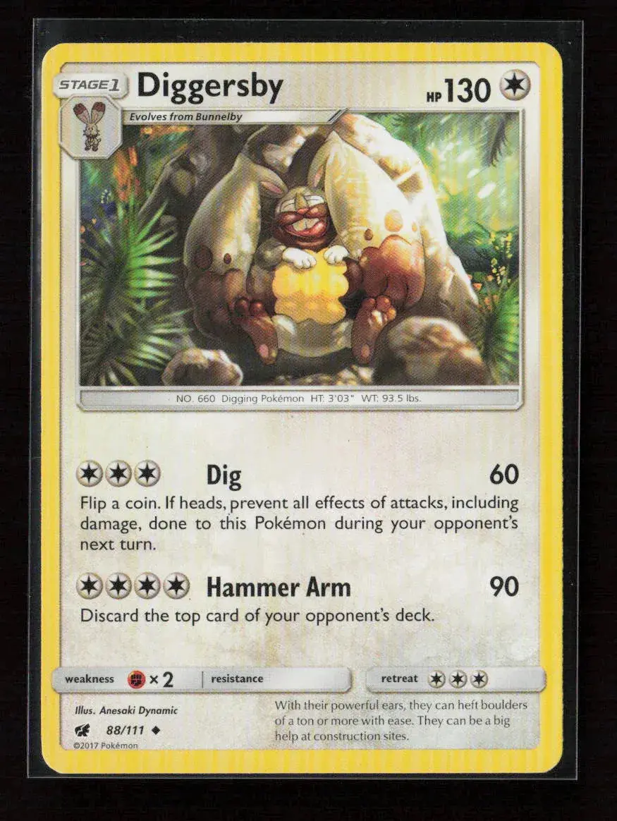 Diggersby Uncommon Sm - Crimson Invasion 88/111 Nm 1