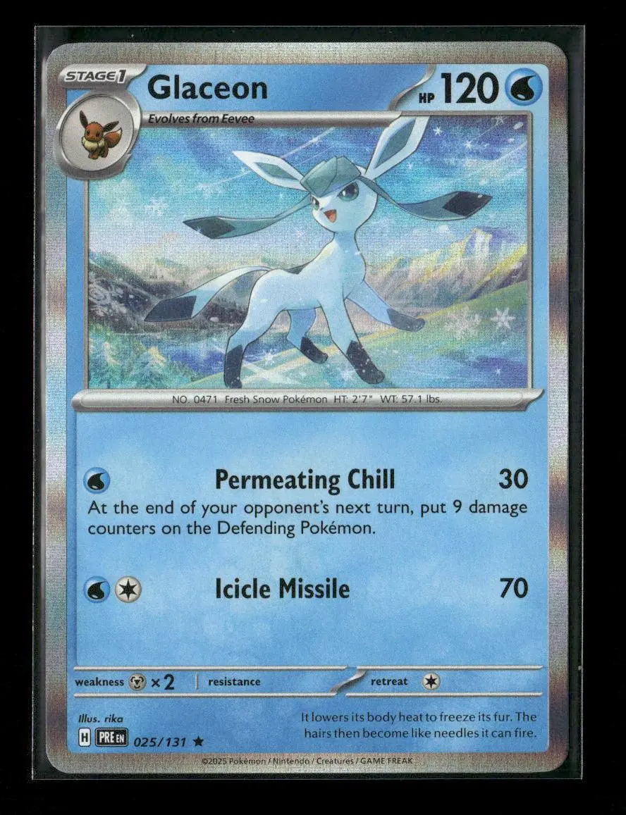 Glaceon Rare Sv: Prismatic Evolutions 025/131 Nm 1