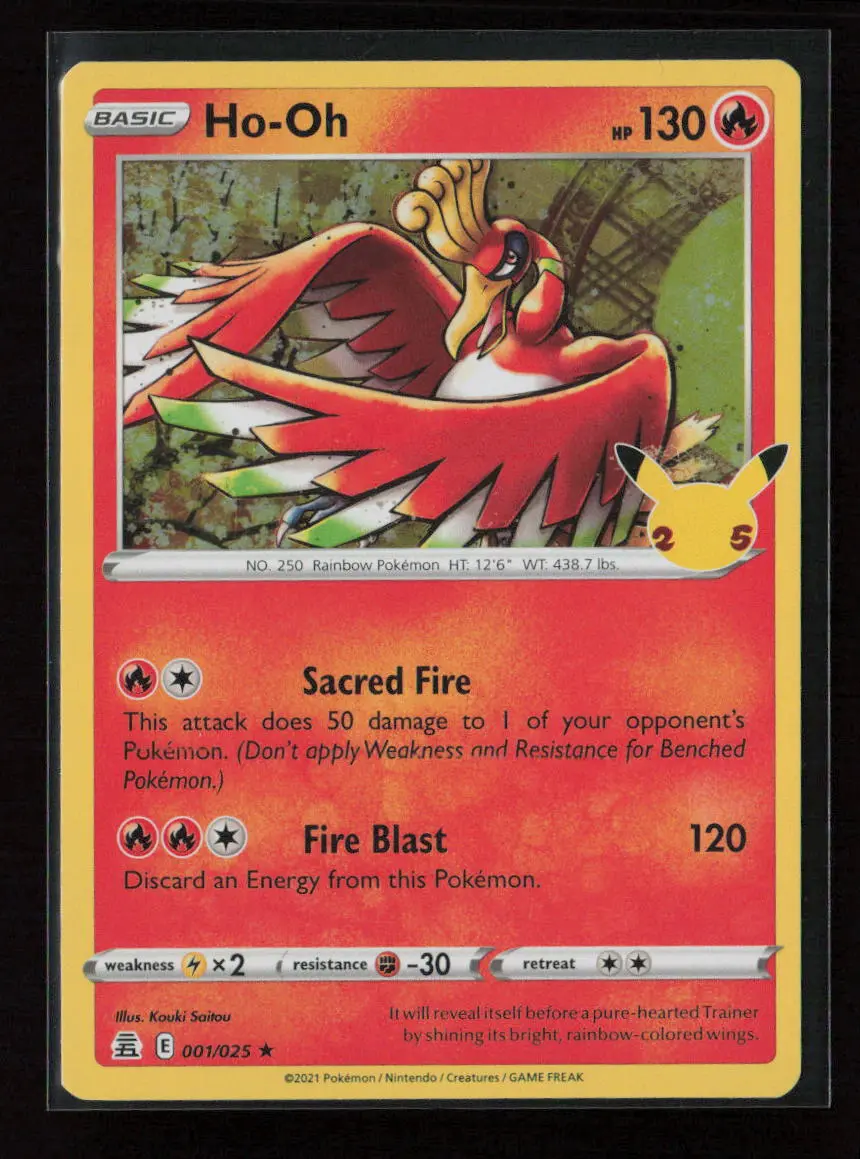 Ho-Oh Holo Rare Celebrations 001/025 Nm 1
