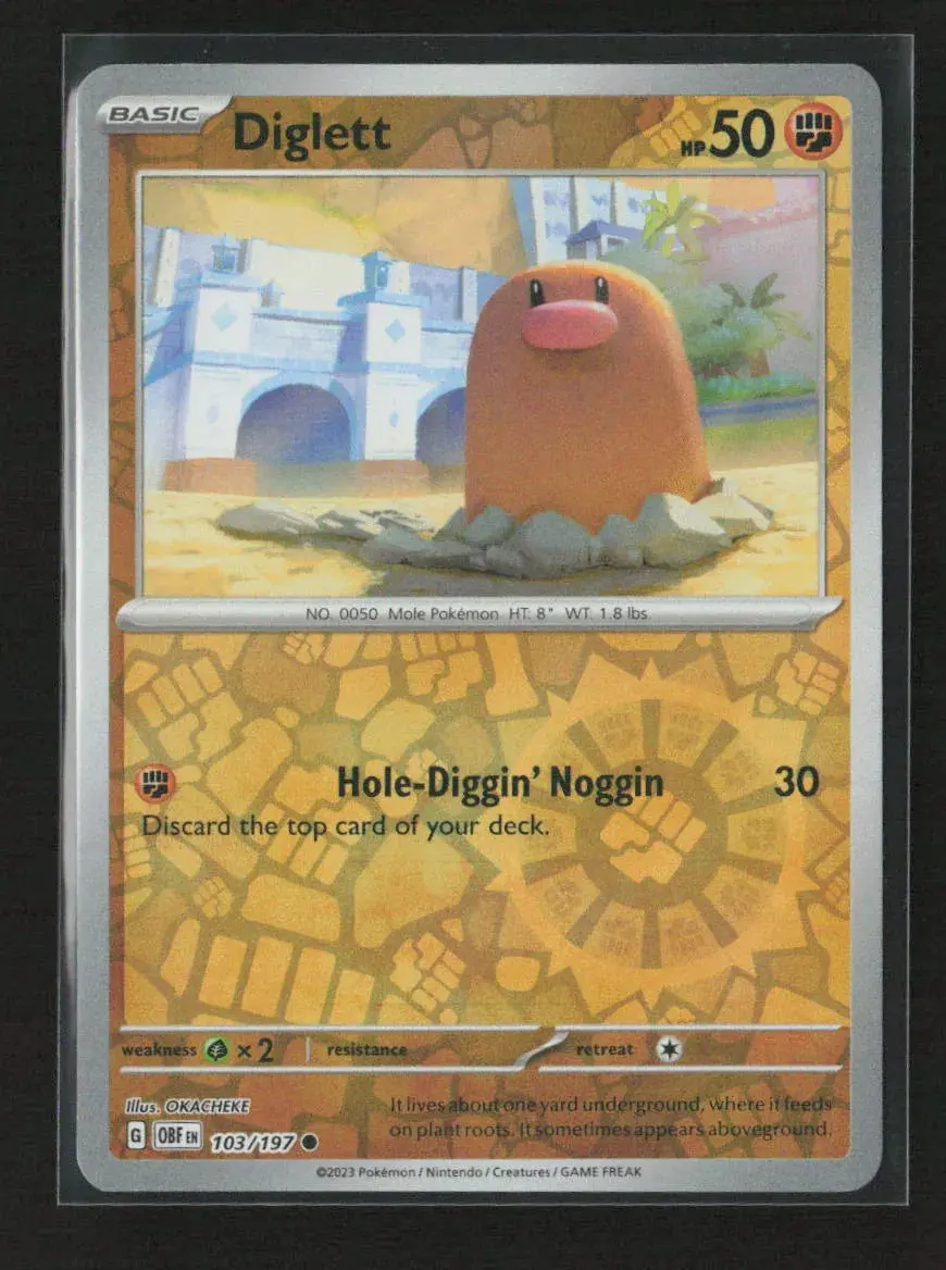 Diglett Common Sv03: Obsidian Flames 103/197 Nm 1
