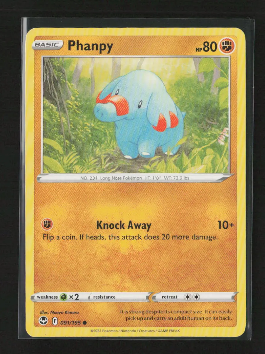 Phanpy Common Swsh12: Silver Tempest 091/195 Lp 1