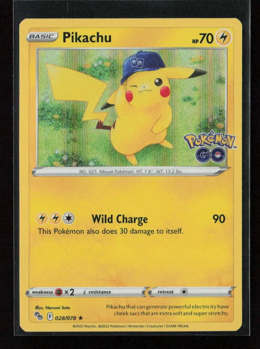 Pikachu (28) Holo Rare Pokemon Go 028/078 Nm 1