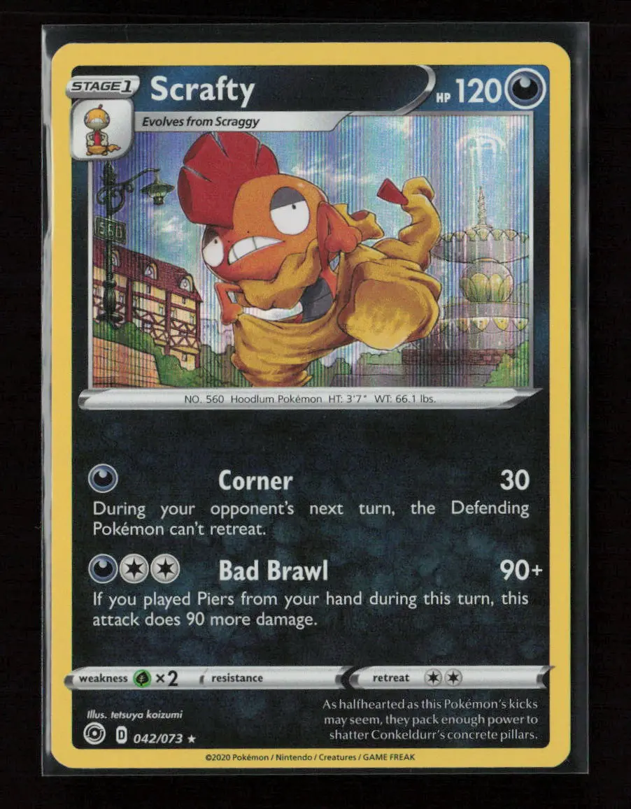 Scrafty Holo Rare Champion's Path 42/73 Lp 1