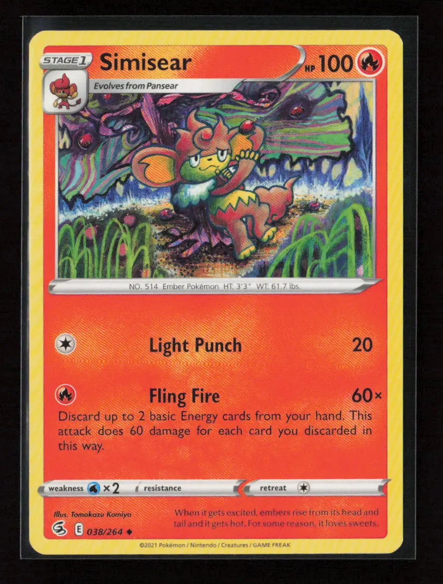 Simisear Uncommon Swsh08: Fusion Strike 038/264 Lp 1