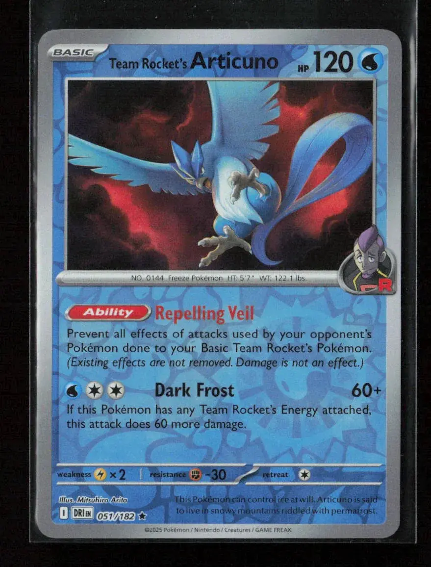 Team Rocket's Articuno Rare Sv10: Destined Rivals 051/182 Nm 1