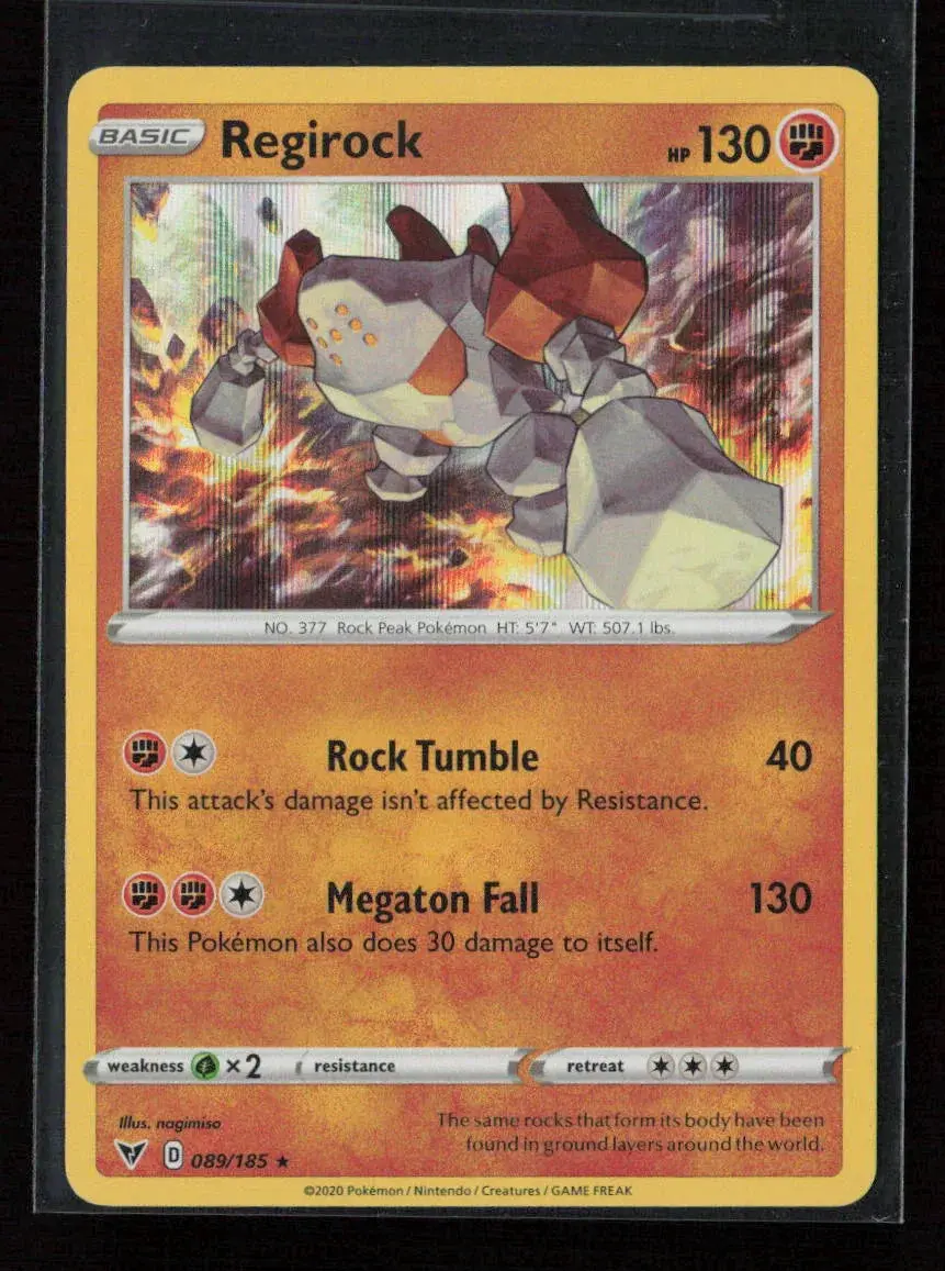 Regirock Holo Rare Swsh04: Vivid Voltage 089/185 Nm 1