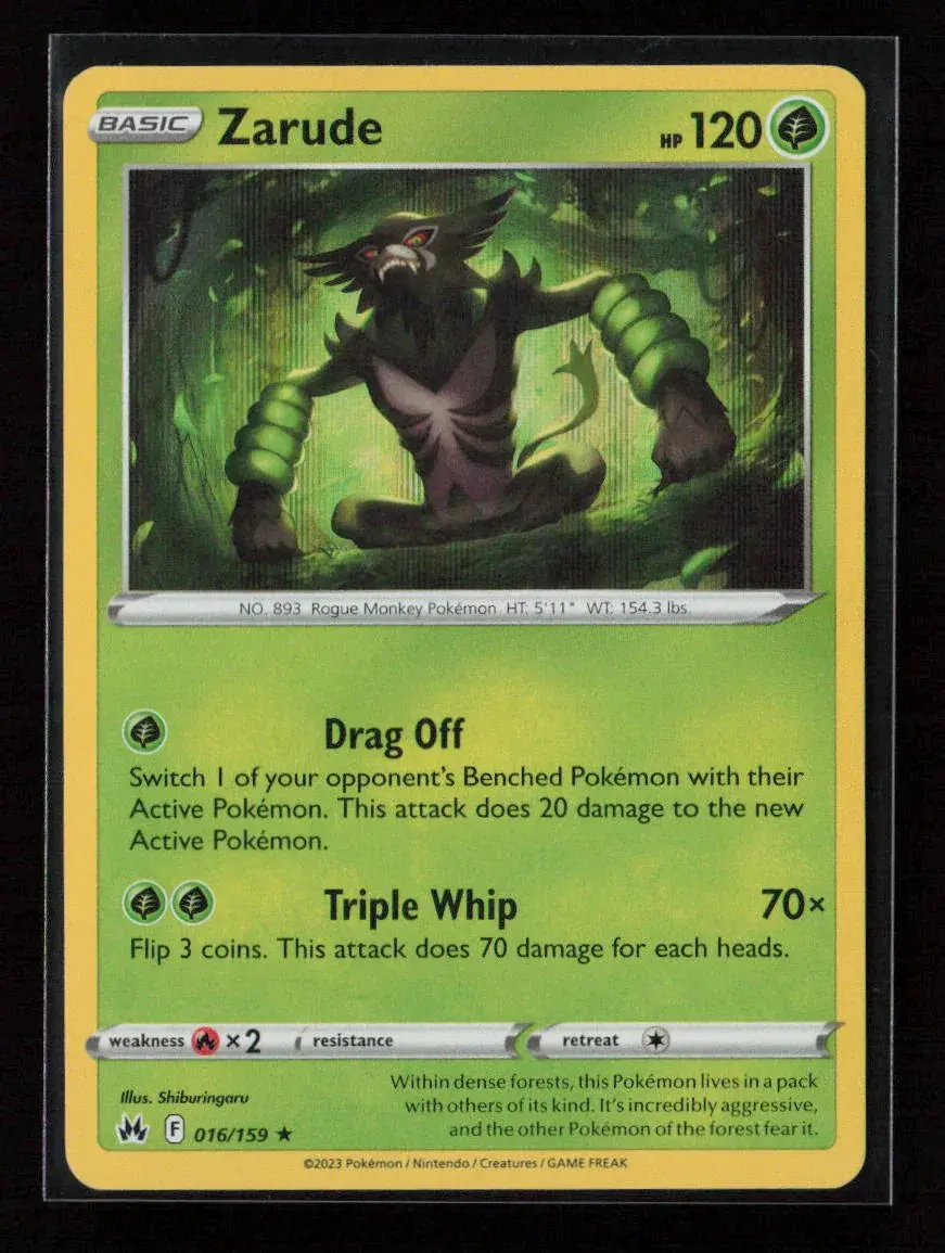 Zarude Holo Rare Crown Zenith 016/159 Nm 1