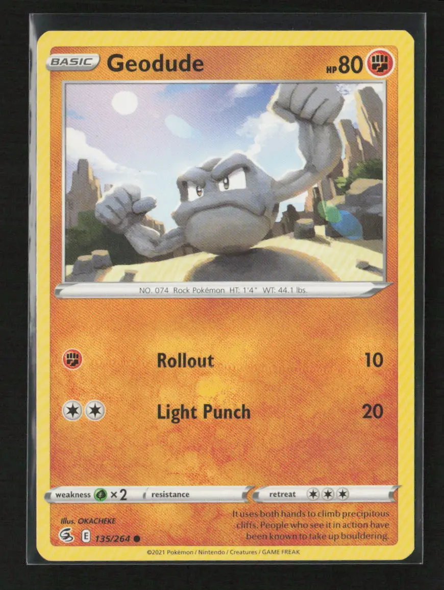 Geodude Common Swsh08: Fusion Strike 135/264 Lp 1