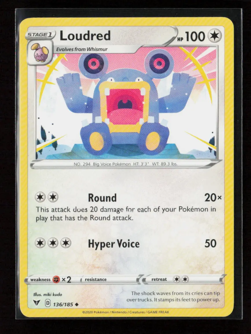 Loudred Uncommon Swsh04: Vivid Voltage 136/185 Lp 1