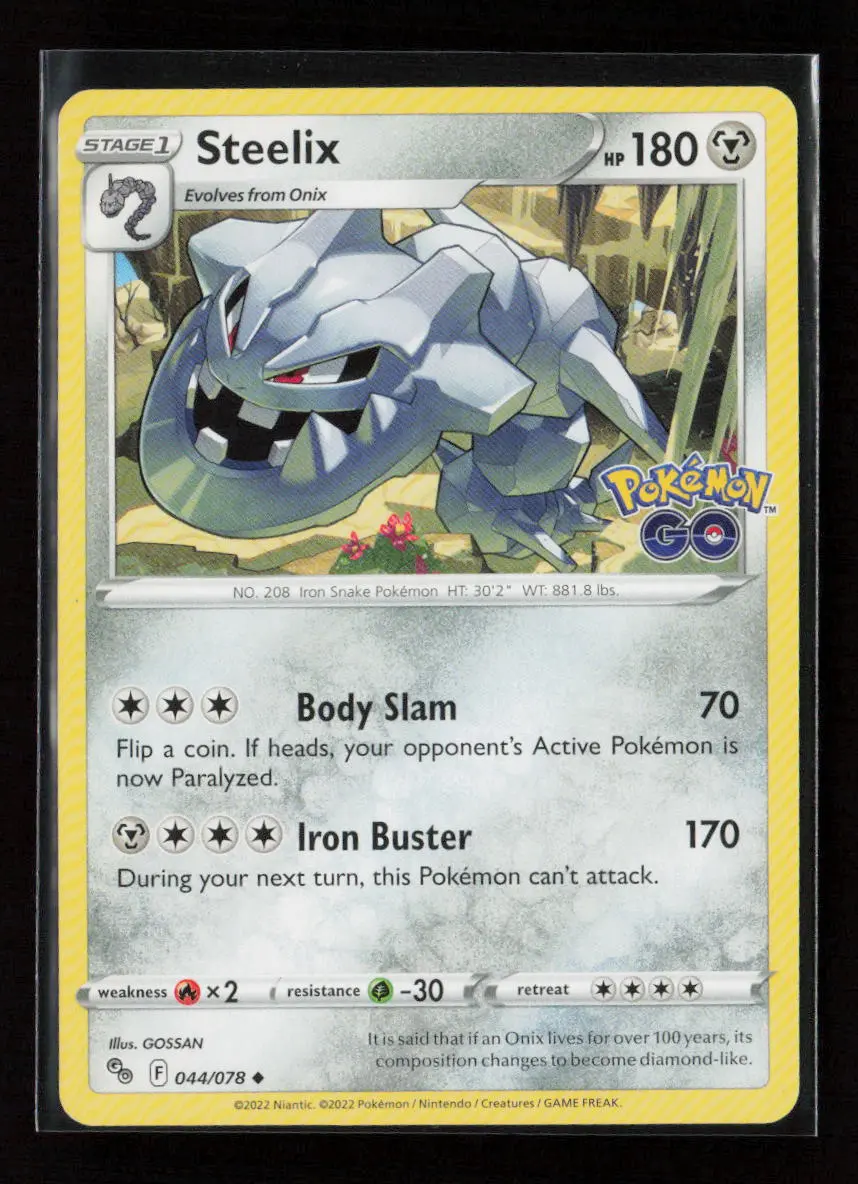 Steelix Uncommon Pokemon Go 044/078 Lp 1
