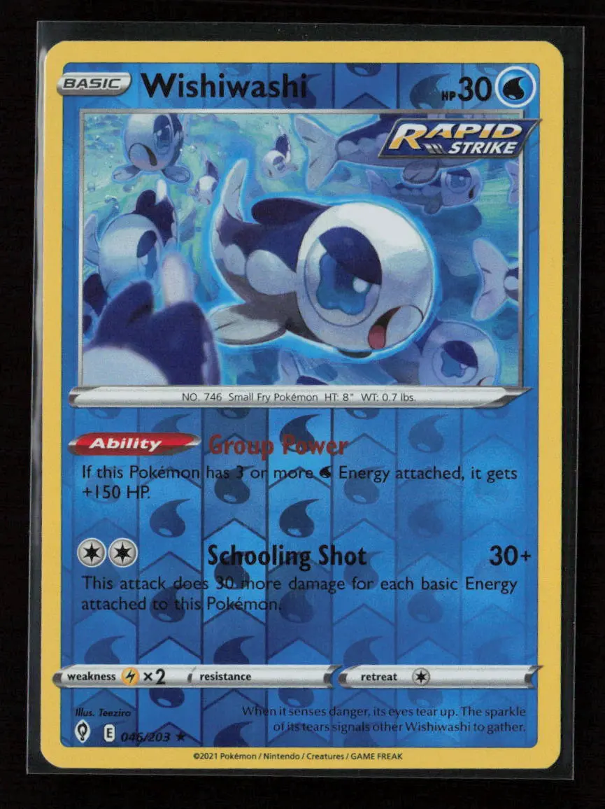 Wishiwashi Rare Swsh07: Evolving Skies 046/203 Nm 1