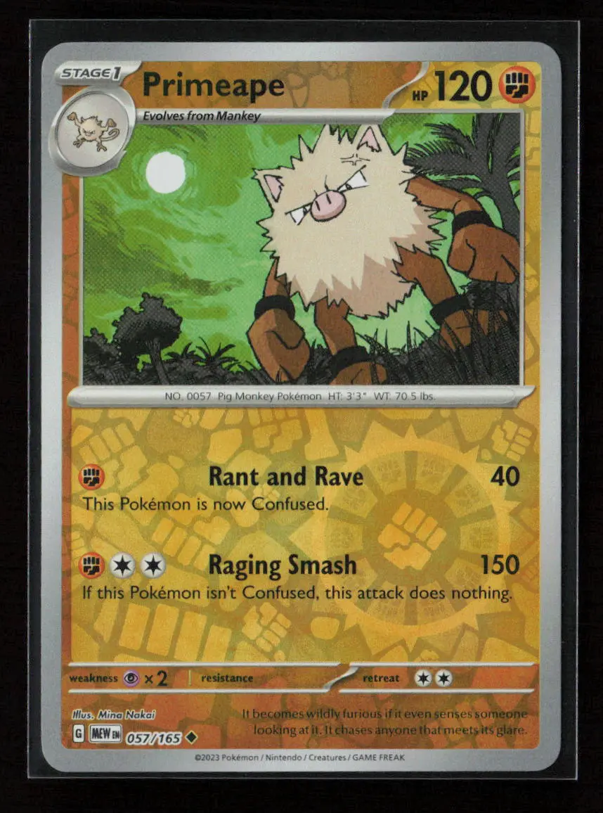 Primeape Uncommon Sv: Scarlet & Violet 151 057/165 Nm 1