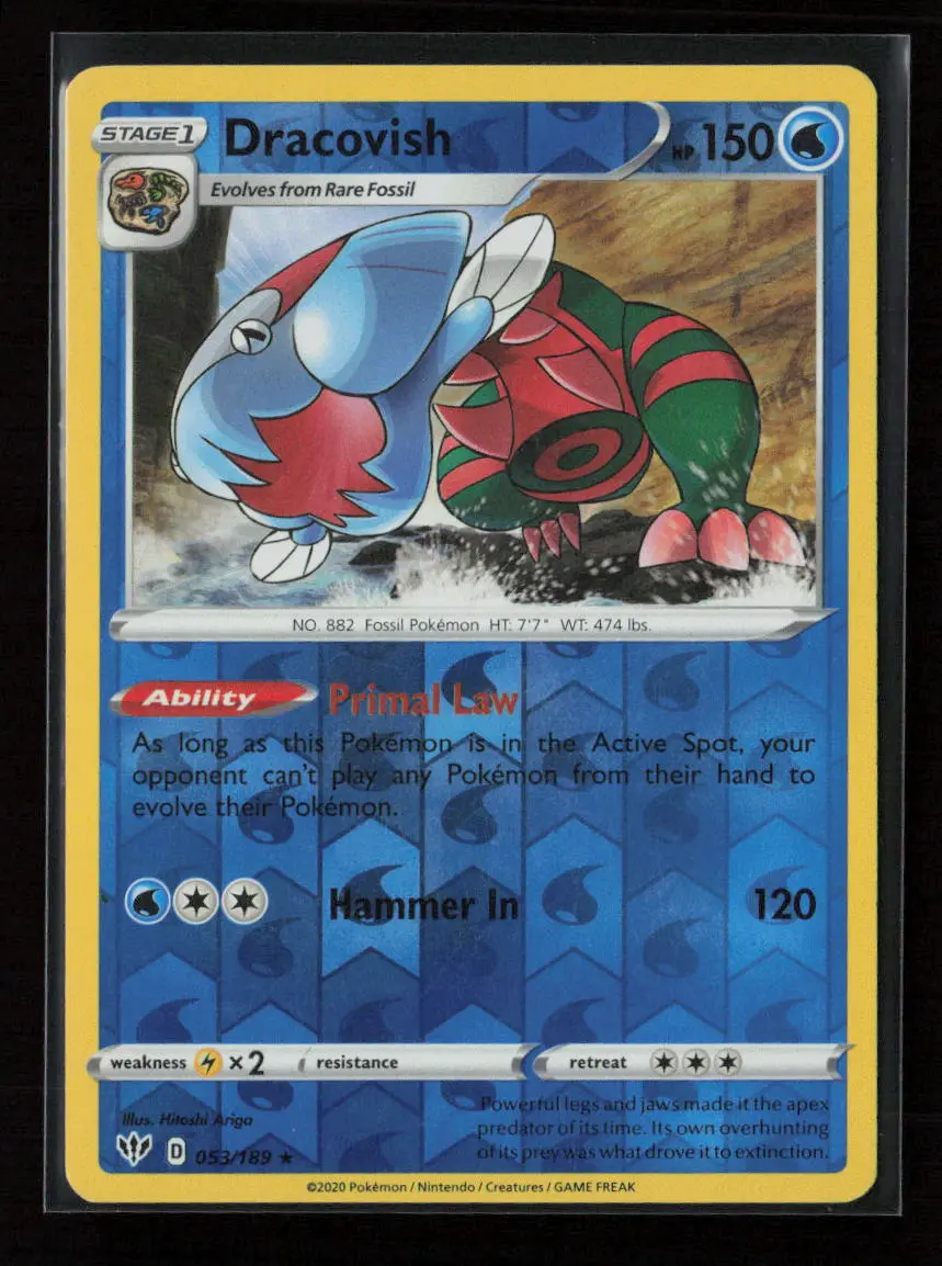 Dracovish Holo Rare Swsh03: Darkness Ablaze 053/189 Nm 1