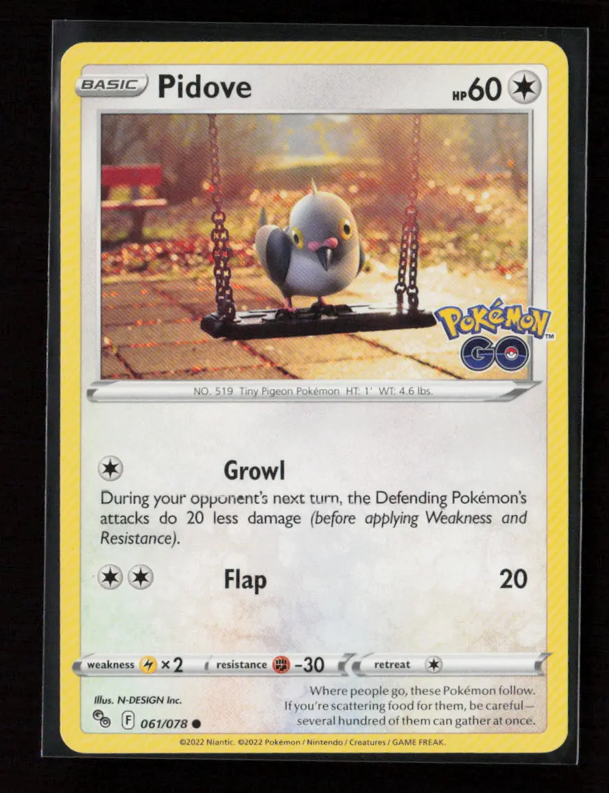 Pidove Common Pokemon Go 061/078 Lp 1