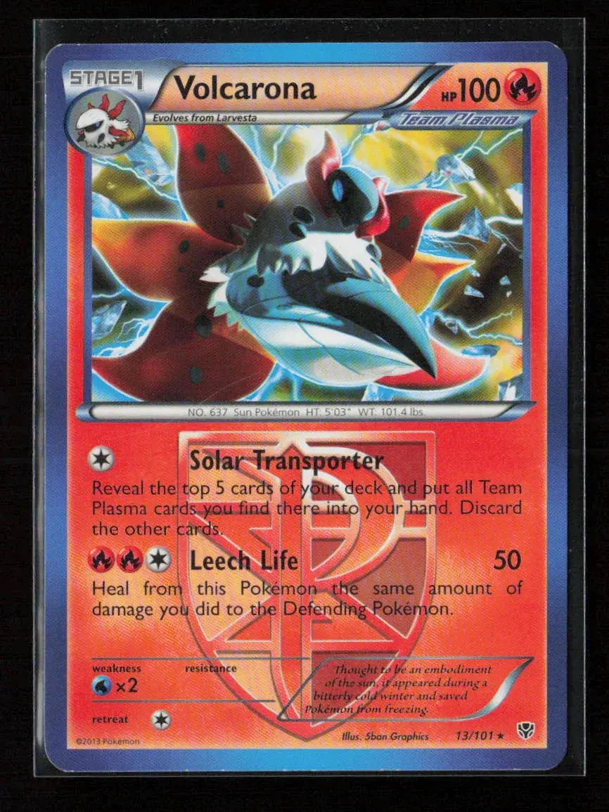 Volcarona (Team Plasma) Rare Plasma Blast 13/101 Lp 1