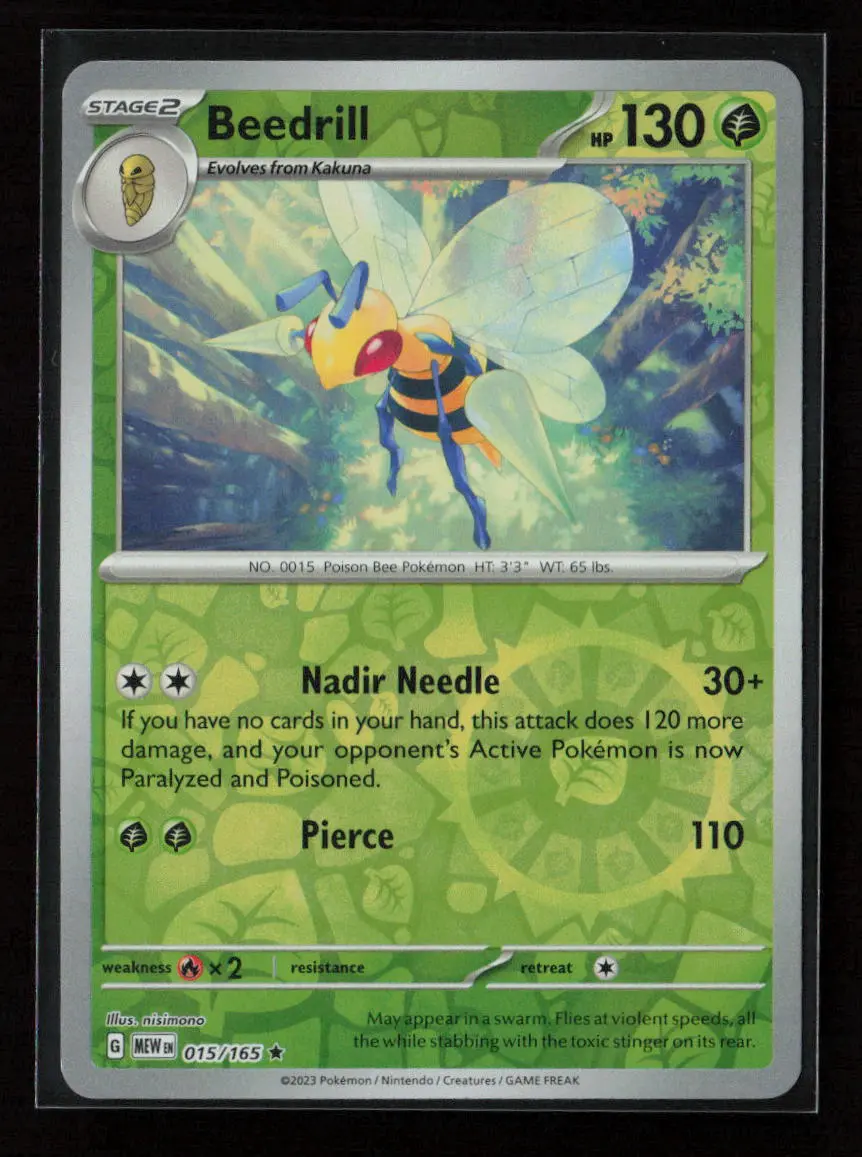 Beedrill Rare Sv: Scarlet & Violet 151 015/165 Nm 1