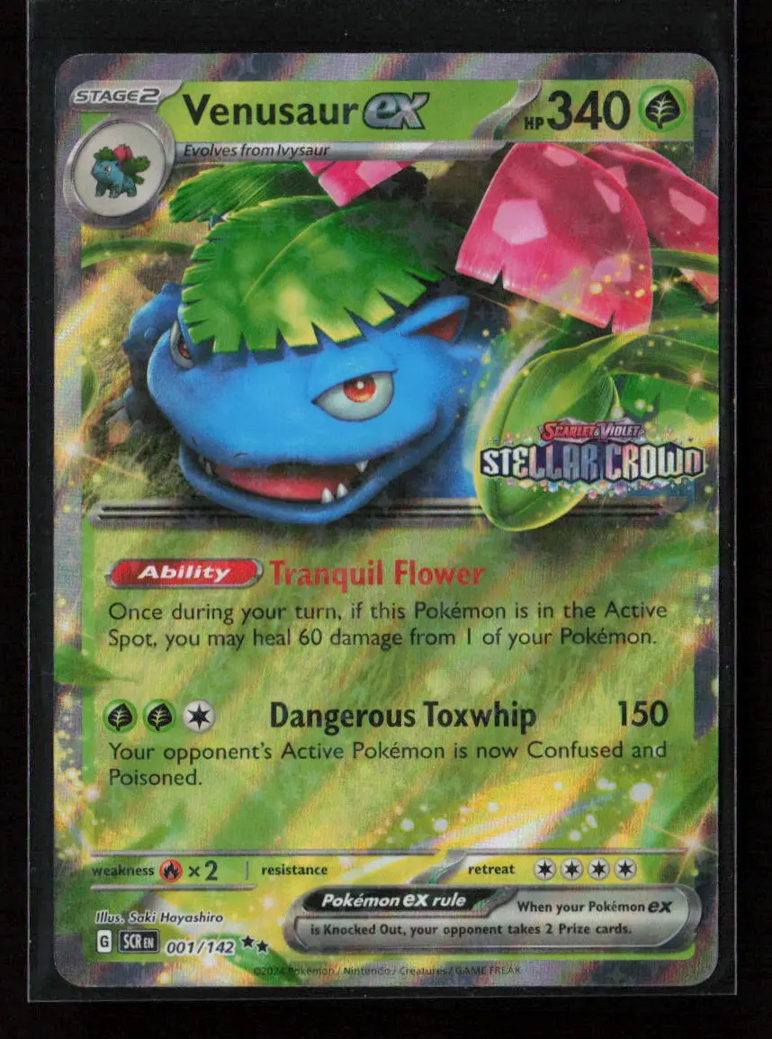 Venusaur Ex (Stellar Crown Stamp) Double Rare Miscellaneous Cards & Products 001/142 Nm 1