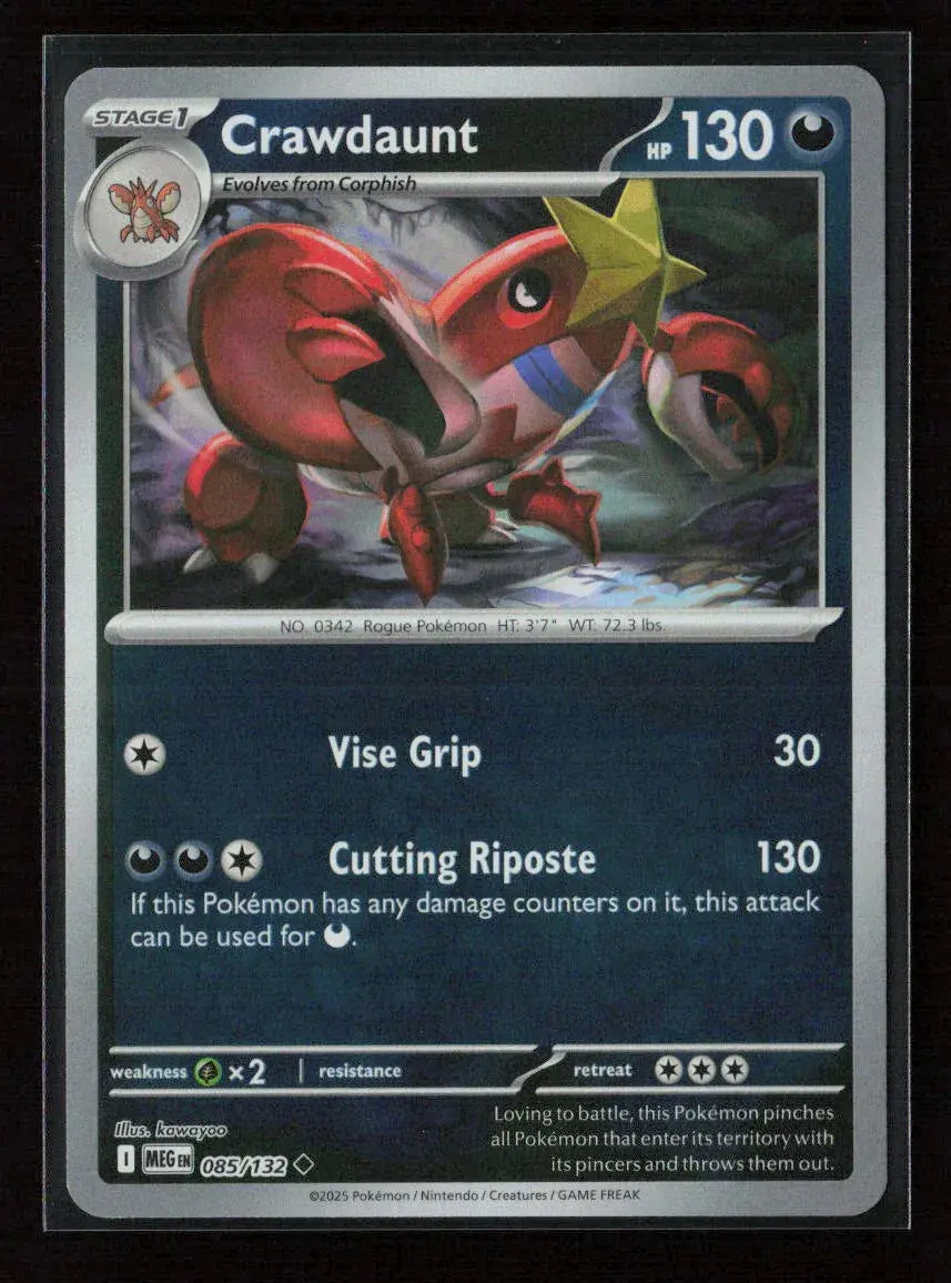 Crawdaunt Uncommon Me01: Mega Evolution 085/132 Nm 1