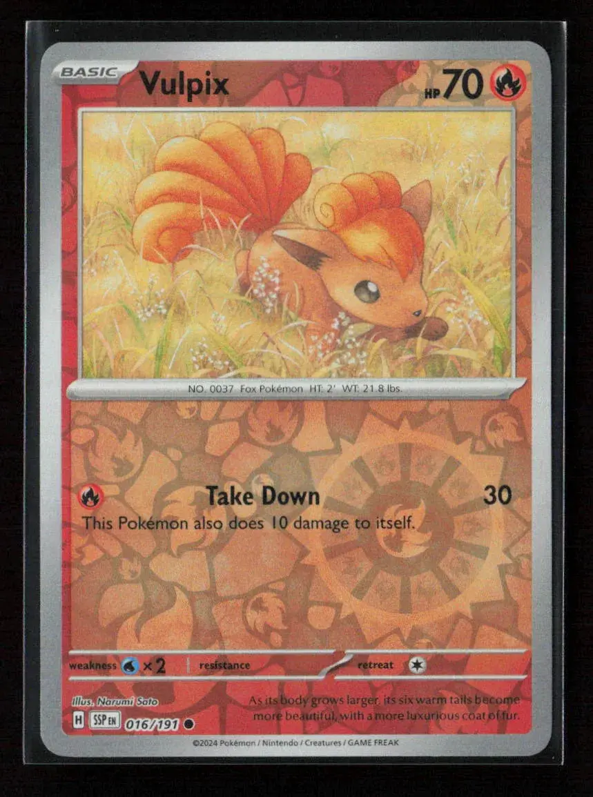 Vulpix Common Sv08: Surging Sparks 016/191 Nm 1