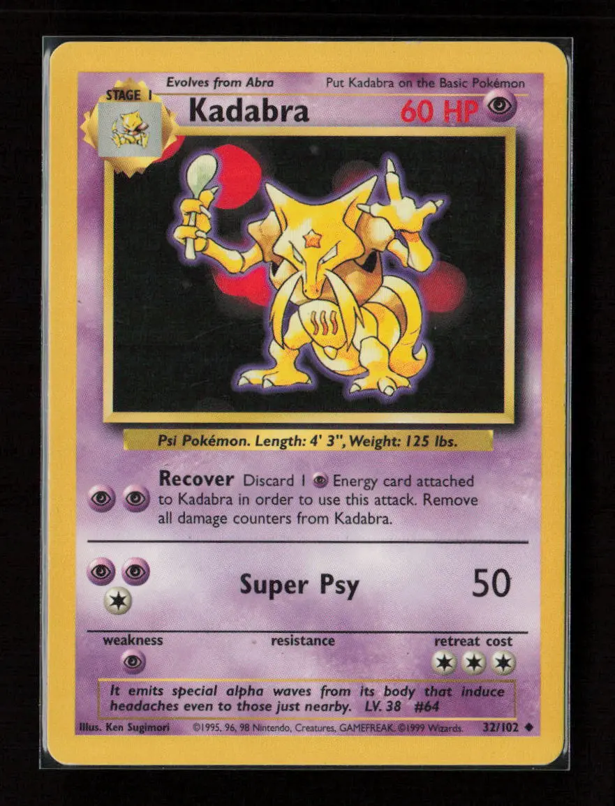 Kadabra Uncommon Base Set 032/102 Lp 1