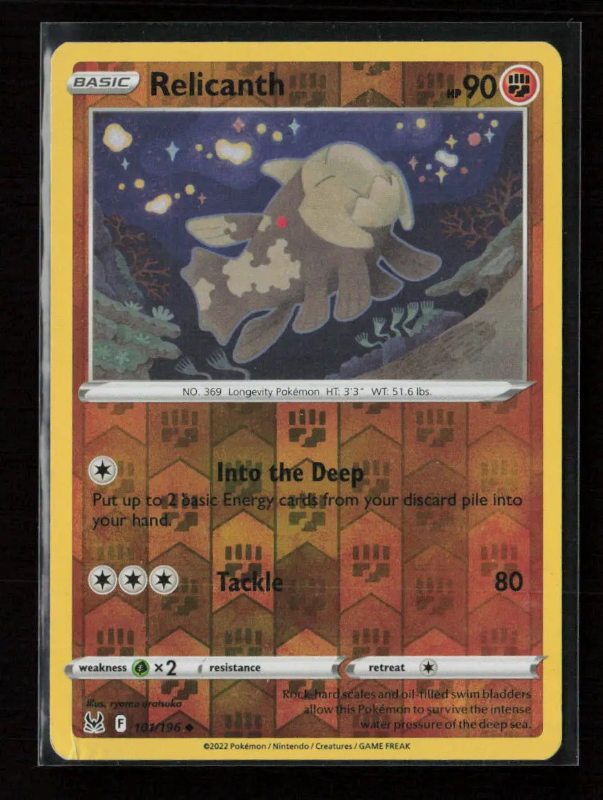 Relicanth Uncommon Swsh11: Lost Origin 101/196 Nm 1