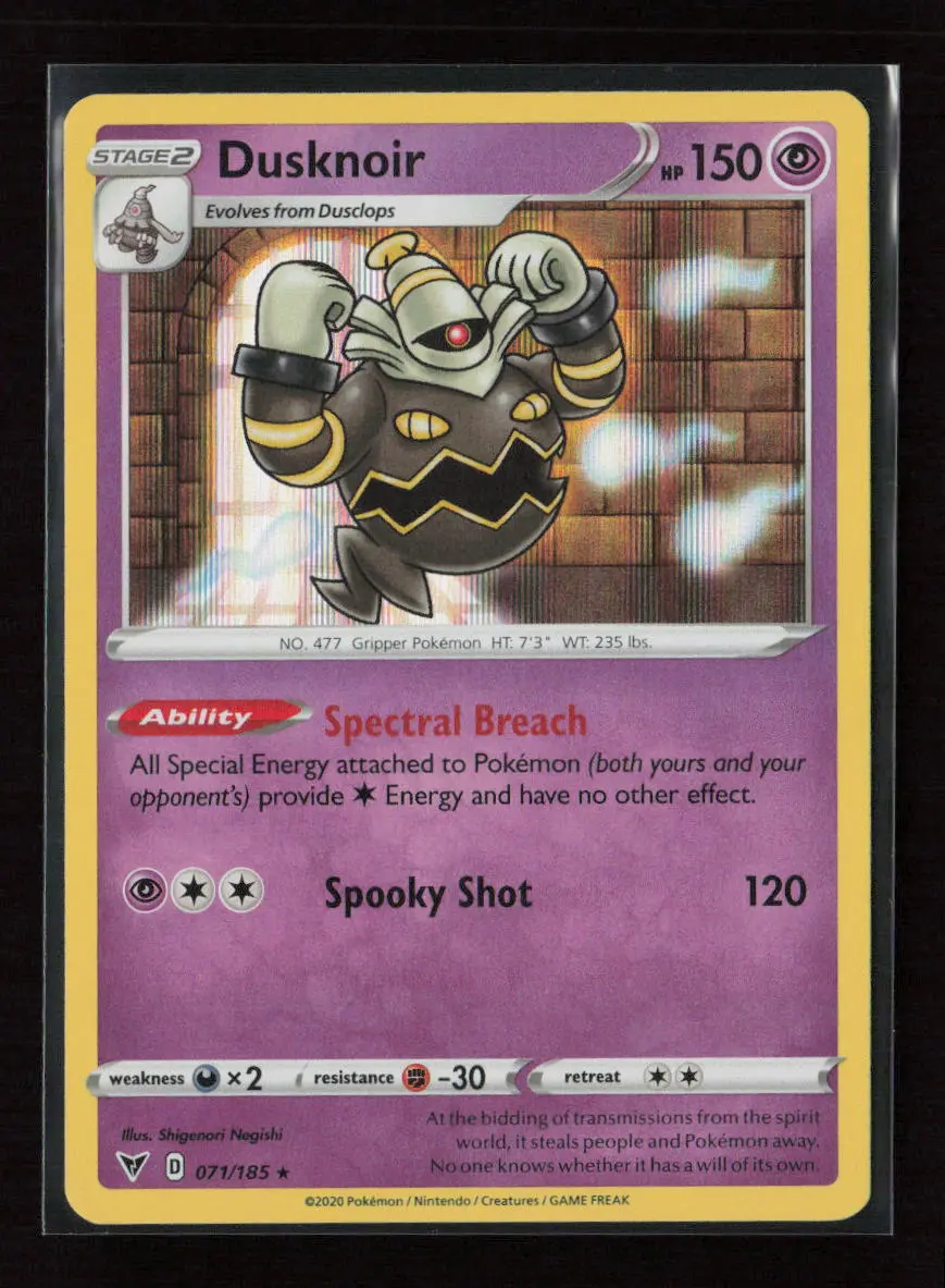 Dusknoir Holo Rare Swsh04: Vivid Voltage 071/185 Nm 1