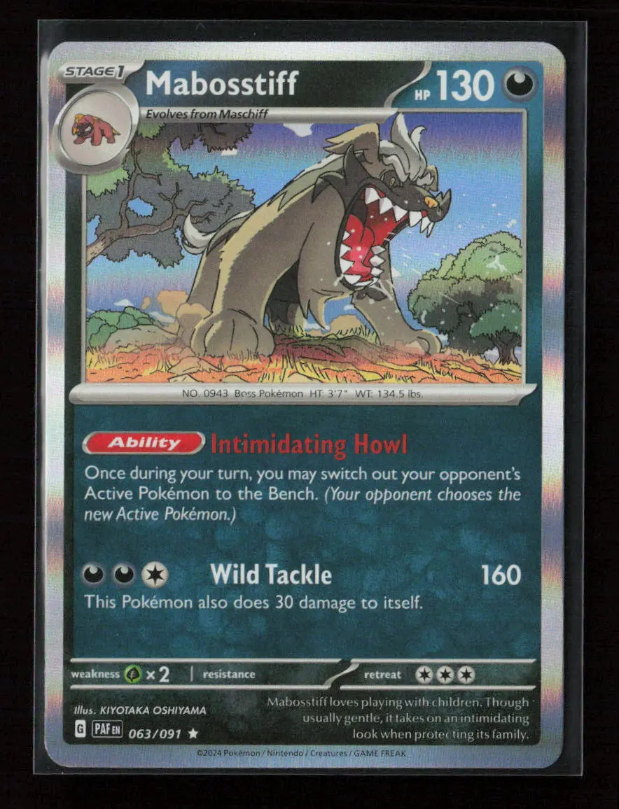 Mabosstiff - Rare Sv: Paldean Fates 063/091 Nm 1