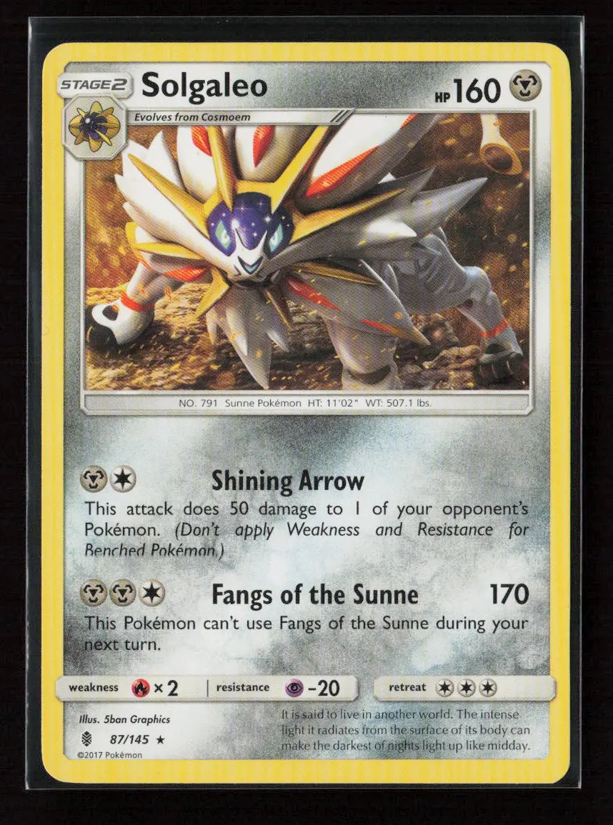 Solgaleo Rare Sm - Guardians Rising 87/145 Lp 1